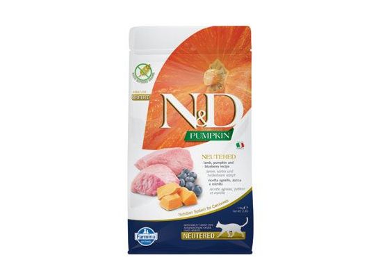 N&D Pumpkin CAT Neutered Lamb & Blueberry 1,5kg