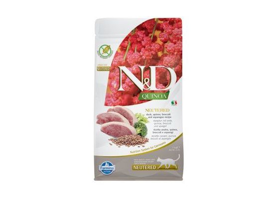 N&D Quinoa CAT Neutered Duck & Broccoli & Asparagus 1,5kg
