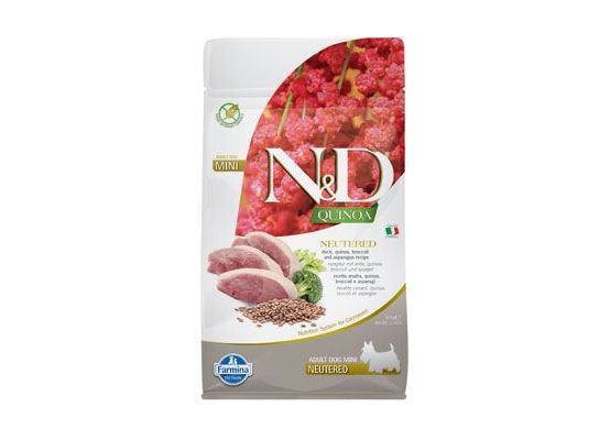 N&D Quinoa DOG Neutered Duck & Broccoli & Asp. Mini 800g