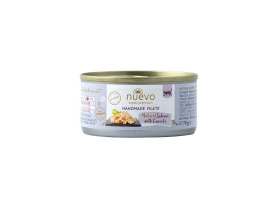 Nuevo kočka Handmade losos s mrkví konz. 70g