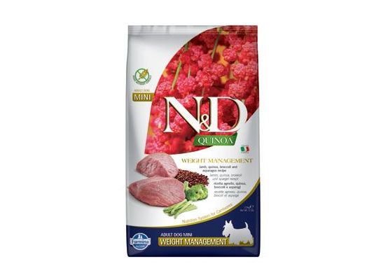 N&D Quinoa DOG Weight Mnmgnt Lamb & Broccoli Mini 800g