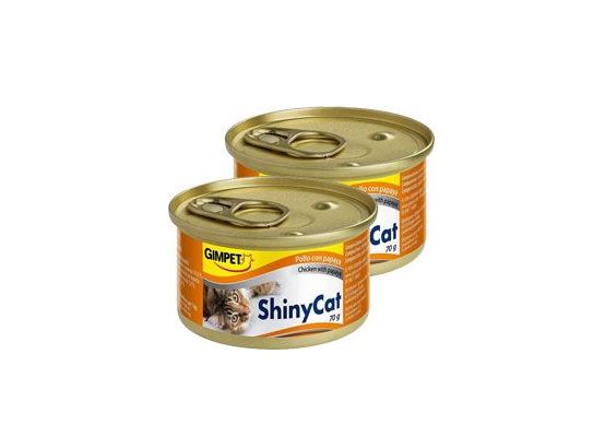 Gimpet kočka konz. ShinyCat kuře+papája 2x70g