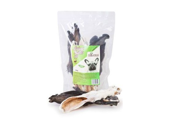 NATURECA pochoutka Králičí uši se srstí 100g