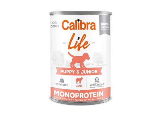 Calibra Dog Life konz. Puppy&Junior Lamb&rice 400g