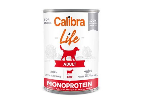 Calibra Dog Life konz. Adult Beef with carrots 400g