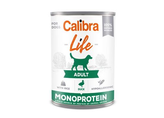 Calibra Dog Life konz. Adult Duck with rice 400g