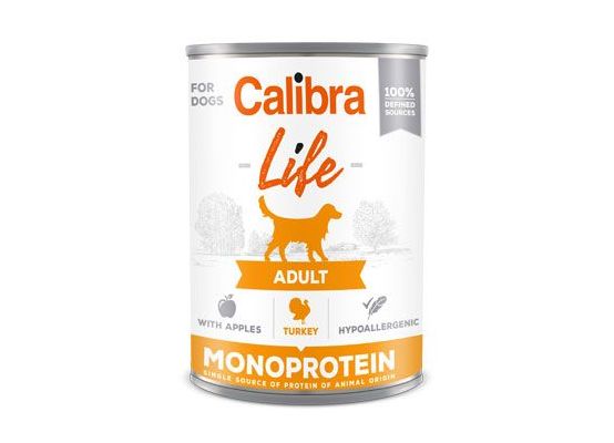 Calibra Dog Life konz. Adult Turkey with apples 400g