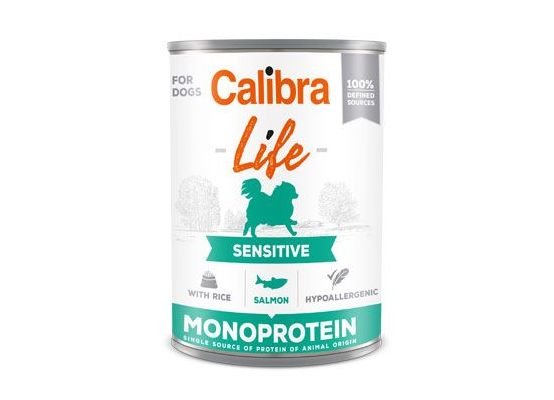 Calibra Dog Life konz. Sensitive Salmon with rice 400g