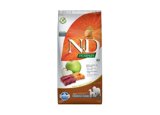 N&D Pumpkin DOG Adult M/L Venison & Apple 12kg
