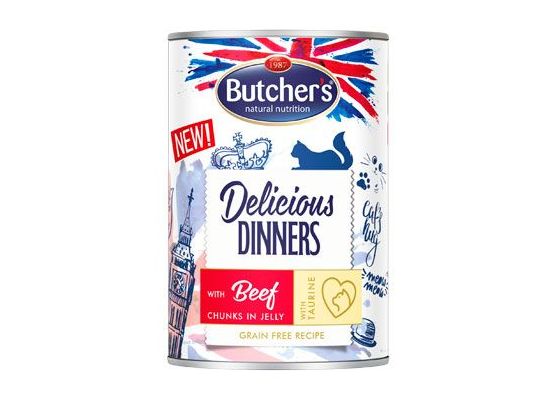Butcher's Cat Delicious hovězí v želé konz. 400g