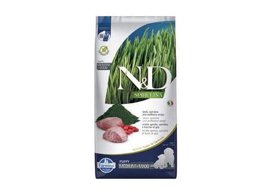 N&D SPIRULINA DOG Puppy M/L Lamb & Wolfberry 7kg