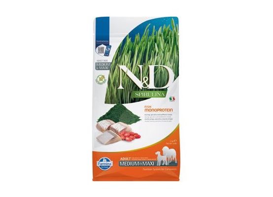 N&D SPIRULINA DOG Adult M/L Herring & Wolfberry 2kg