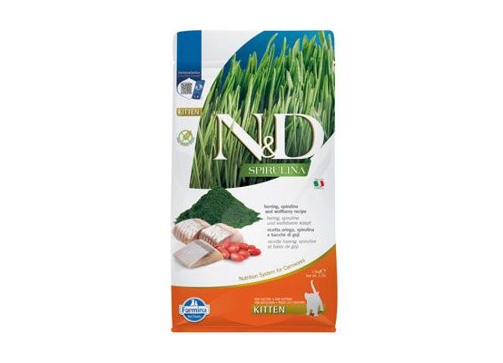 N&D SPIRULINA CAT Kitten Herring & Wolfberry 1,5kg