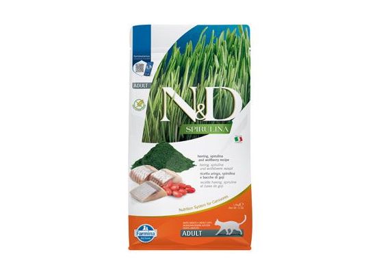 N&D SPIRULINA CAT Adult Herring & Wolfberry 1,5kg