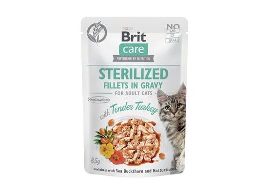 Brit Care Cat Fillets in Gravy Steril. Tend.Turkey 85g