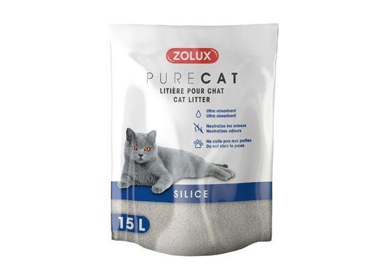 Podestýlka PURECAT natural silica 15l Zolux