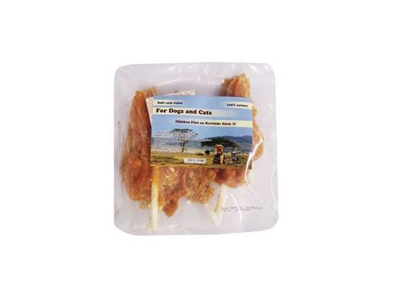 Pochoutka Kuřecí filety na tyčce z buvolí kůže 250g
