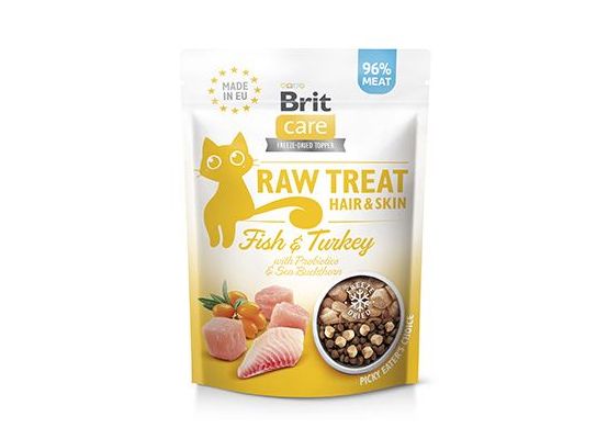Brit Raw Treat Cat Hair&Skin, Fish&Turkey 40g