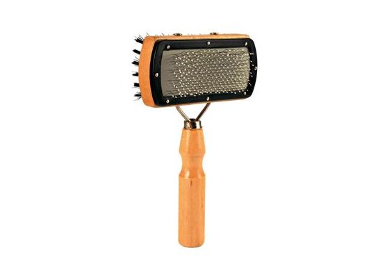 Kartáč dřevěný s drátky oboustr. žíně pes 18/10cm TR