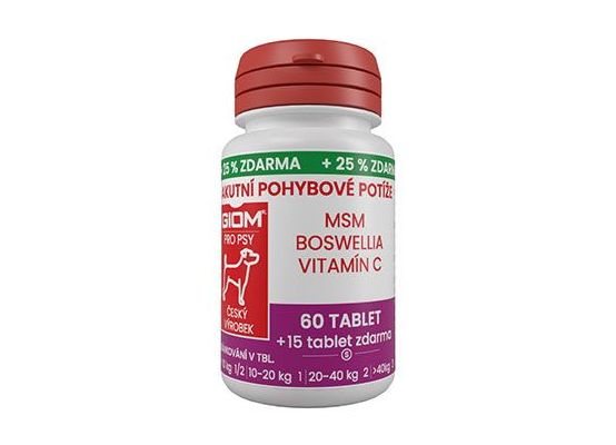 Giom S pes Akutní pohybové potíže 60 tbl+25% zdarma