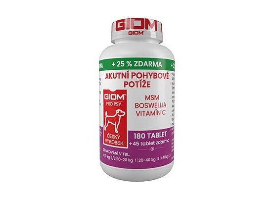 Giom S pes Akutní pohybové potíže 180 tbl+25% zdarma