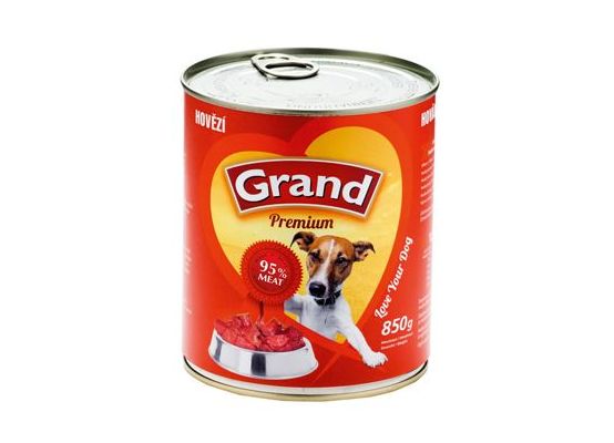GRAND konz. pes hovězí 850g
