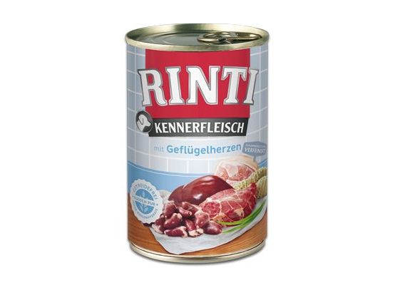 Rinti Dog Kennerfleisch konzerva drůbeží srdíčka 400g