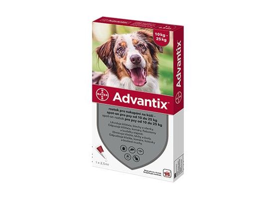 Advantix Spot On 1x2,5ml pro psy 10-25kg (1 pipeta)