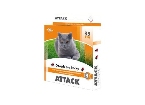 Attack obojek antiparazitární 35cm kočka