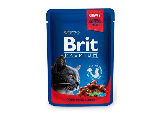 Brit Premium Cat kapsa with Beef Stew & Peas 100g