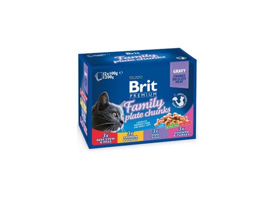 Brit Premium Cat kapsa Family Plate 1200g (12x100g)