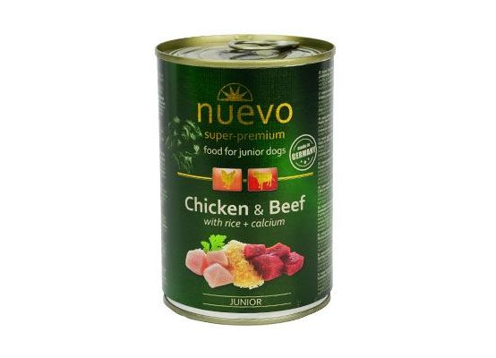 Nuevo pes junior kuřecí a hovězí konz. 400g