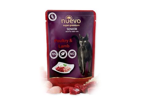 Nuevo kočka kapsa senior drůbeží a jehněčí s rýží 85g