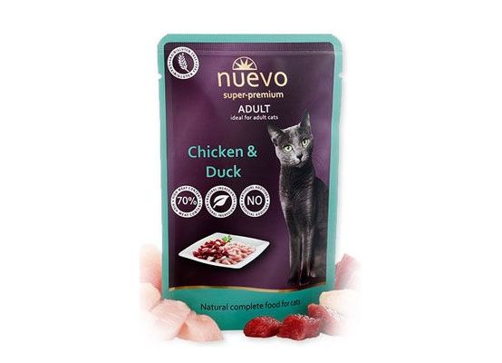 Nuevo kočka kapsa adult kuře a kachna 85g