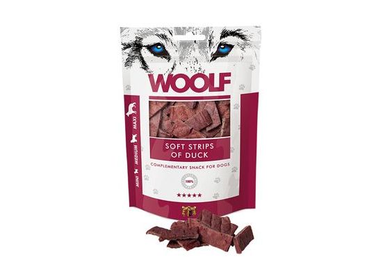WOOLF pochoutka soft strips of duck 100g