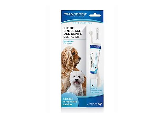 Francodex Dental Kit zubní pasta 70g+kartáček pes