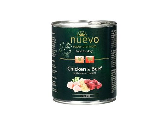 Nuevo pes junior kuřecí a hovězí konz. 800g