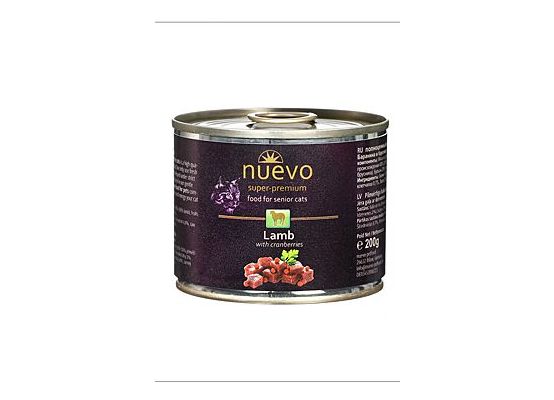 Nuevo kočka Senior Jehněčí s brusinkami konz. 200g