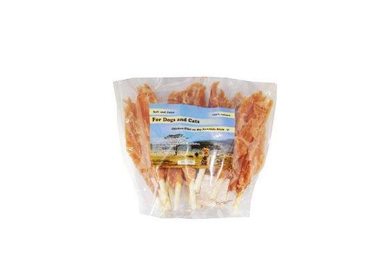 Pochoutka Kuřecí filety na tyčce z buvolí kůže18cm500g