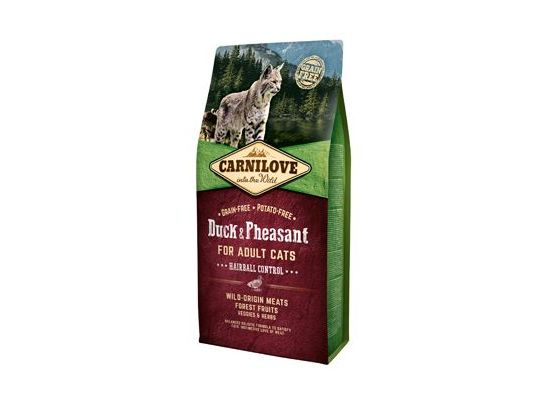 Carnilove Cat Duck&Pheasant Adult Hairball Contr 6kg