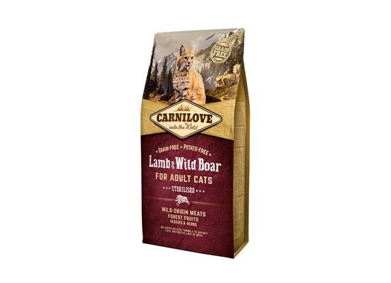 Carnilove Cat Lamb & Wild Boar Adult Sterilised 6kg