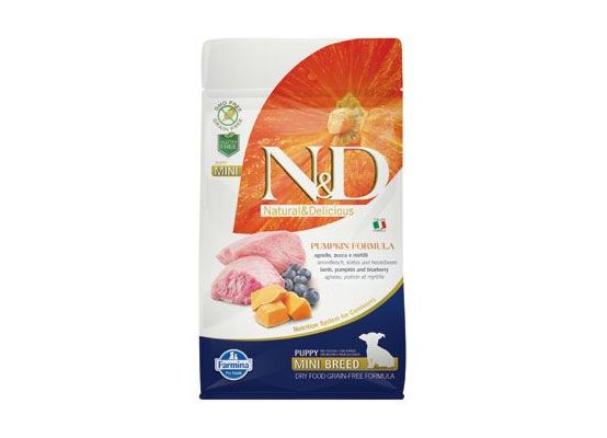 N&D Pumpkin DOG Puppy Mini Lamb & Blueberry 800g