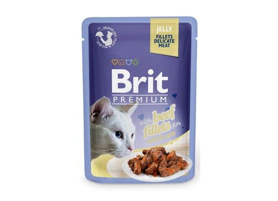 Brit Premium Cat D Fillets in Jelly with Beef 85g