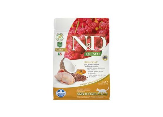 N&D Quinoa CAT Skin & Coat Quail & Coconut 300g
