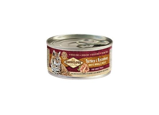 Carnilove White konz Mus Meat Turkey&Reindeer Cats 100g