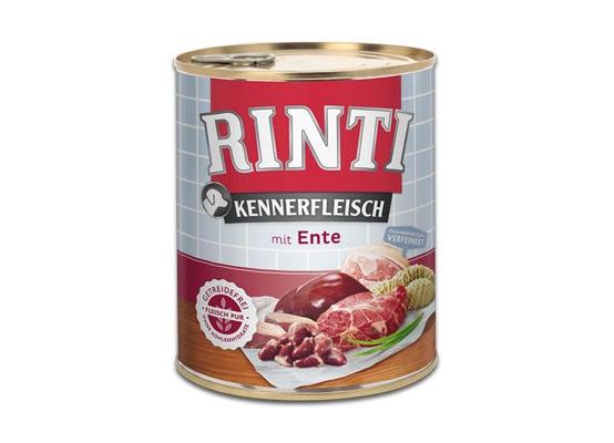 Rinti Dog Kennerfleisch konzerva kachní srdce 800g