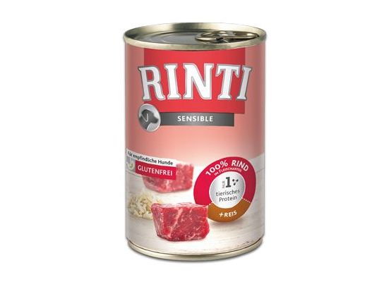 Rinti Dog Sensible konzerva hovězí+rýže 400g