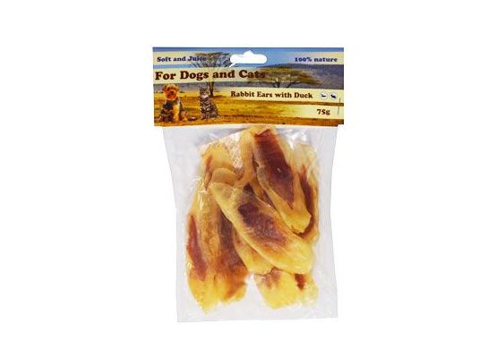Pochoutka Králičí ucho plněné kachním masem 75g