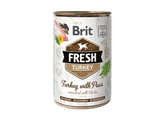 Brit Fresh Dog konz Turkey with Peas 400g