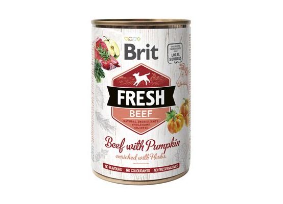 Brit Fresh Dog konz Beef with Pumpkin 400g